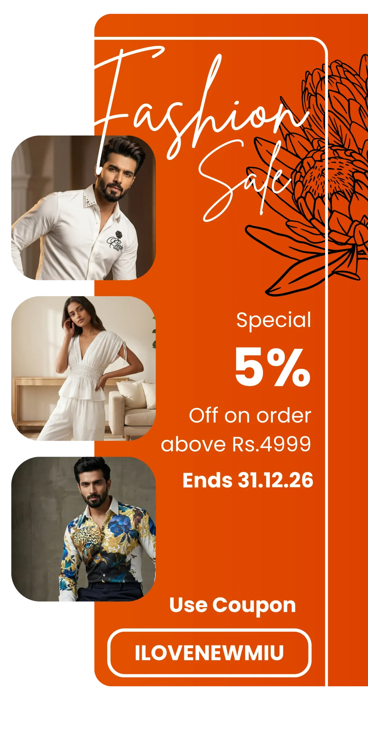 gray modern fashion sale banner potrait