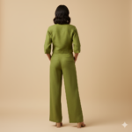 Ladies Cotton Green Co-ord Set Dress - Image 2