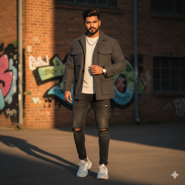 Carbon Distressed Skinny Jeans