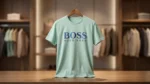 BOSS Hugo Boss Men’s Mint Green 3D Logo Crew Neck T Shirt (3)