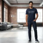 BOSS Hugo Boss Men’s Navy Blue 3D Logo Crew Neck T Shirt (5)