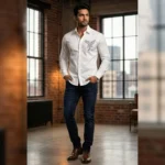 Dolce & Gabbana Men’s White Crystal Eagle Embellished Formal Shirt (3)