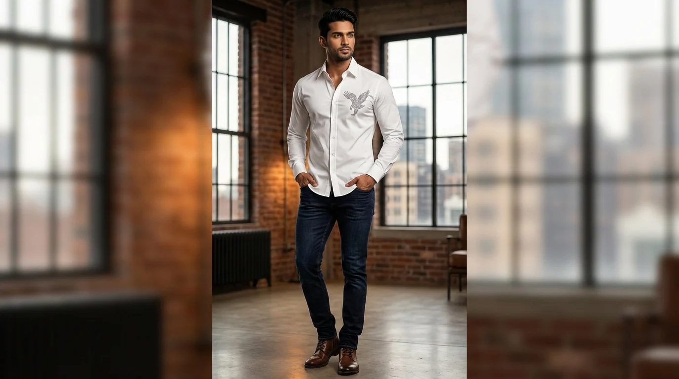 Dolce & Gabbana Men’s White Crystal Eagle Embellished Formal Shirt (3) Dolce & Gabbana Men’s White Crystal Eagle Embellished Formal Shirt (3)