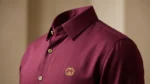 Gucci Men’s Wine Red Slim Fit Gold Emblem Shirt (4)