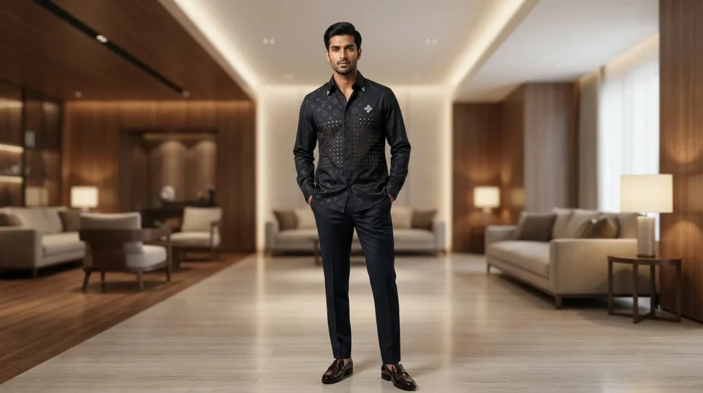 Louis Vuitton Men’s Black Monogram Laser Cut Luxury Shirt (4)