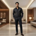 Louis Vuitton Men’s Black Monogram Laser Cut Luxury Shirt (4)