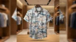 Men’s Abstract Typography Print Premium Casual Shirt (3)
