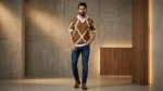Men’s Argyle Inspired Geometric Knit Polo Shirt (9)