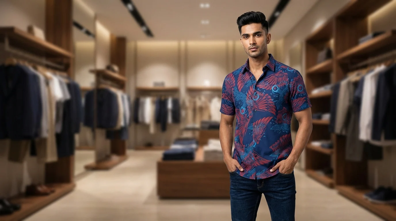 Men's Brown Aztec Print Slim Fit Casual Short Sleeve Resort Shirt (4) Men's Brown Aztec Print Slim Fit Casual Short Sleeve Resort Shirt (4)