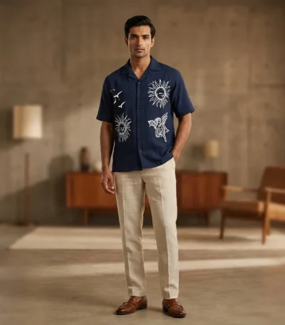 Men's Heritage Map of Britain Royal Resort Shirt (4)