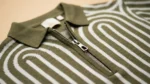 Men’s Olive Geometric Knit Quarter Zip Polo Shirt (3)