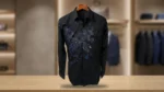 Men’s Onyx Black Embellished Luxury Party Wear Shirt (2)
