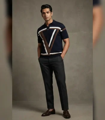 Men's Peach Tropical Paradise Resort Shirt – Artistic Palm Print (2)