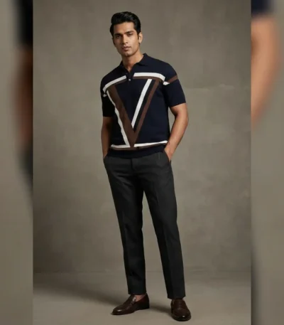 Men's Peach Tropical Paradise Resort Shirt – Artistic Palm Print (2)