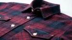 Men’s Premium Blue & Crimson Plaid Brushed Cotton Flannel Shirt (5)