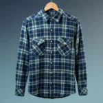Men’s Premium Blue & Green Brushed Cotton Plaid Flannel Shirt (4)
