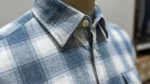Men’s Premium Blue and White Plaid Flannel Over Shirt (2)