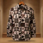 Men’s Premium Brown and Crimson Plaid Brushed Cotton Flannel Shirt (6)