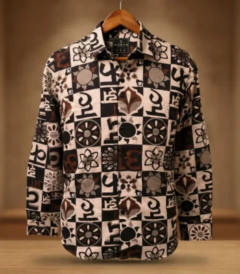 Men’s Premium Brown and Crimson Plaid Brushed Cotton Flannel Shirt (6)