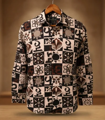 Men’s Premium Brown and Crimson Plaid Brushed Cotton Flannel Shirt (6)