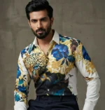 Men's Premium Leopard & Floral Print Luxury Shirt (7)