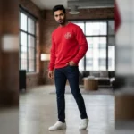 Men's Premium Maroon Vertical Corduroy Utility Shirt (4)