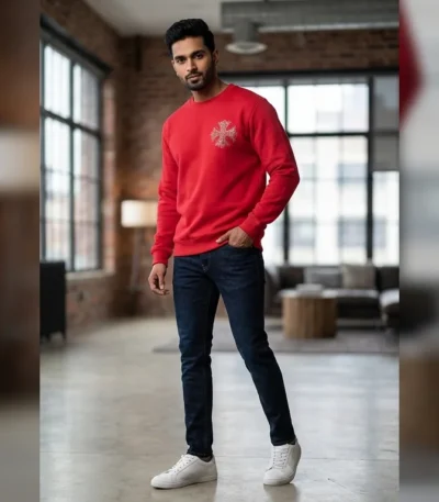 Men's Premium Maroon Vertical Corduroy Utility Shirt (4)