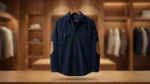 Men’s Premium Navy Blue Corduroy Utility Shirt with Elbow Patches (2)