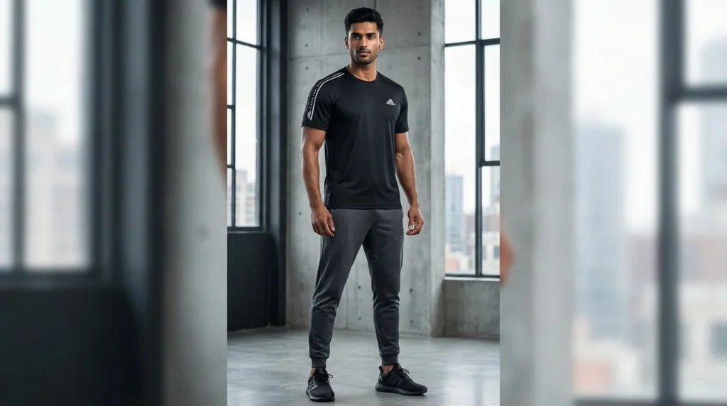 Men's Premium Navy Blue Solid Crew Neck Cotton T Shirt (3)