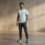 Men's Premium Navy Blue Solid Crew Neck Cotton T Shirt (3)