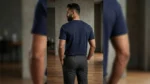 Men’s Premium Navy Blue Solid Slim Fit Cotton T Shirt (2)