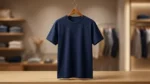 Men’s Premium Navy Blue Solid Slim Fit Cotton T Shirt (4)