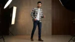 Men’s Premium Navy and Cream Plaid Cotton Flannel Shirt (3)