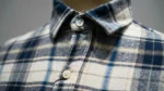 Men’s Premium Navy and Cream Plaid Cotton Flannel Shirt (6)