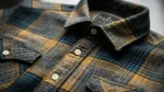 Men’s Premium Ochre and Navy Checked Flannel Overshirt (1)