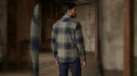 Men’s Premium Ochre and Navy Checked Flannel Overshirt (3)