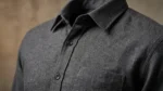 Men’s Premium Solid Charcoal Grey Slim Fit Flannel Shirt (3)