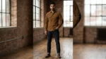 Men’s Premium Tan Brown Corduroy Full Sleeve Utility Shirt (1)
