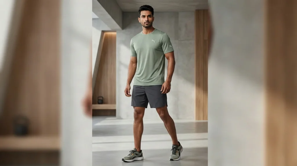 Men’s Sage Green Performance Training T Shirt (2)