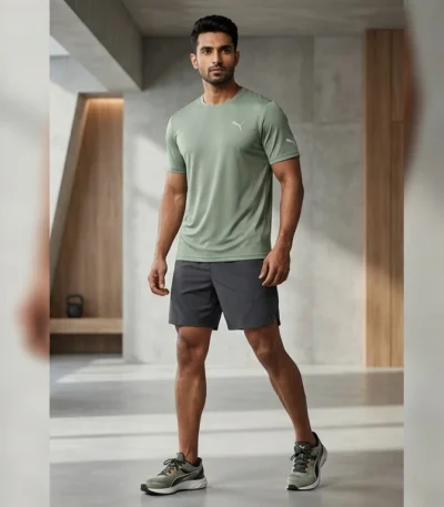 Men’s Sage Green Performance Training T Shirt (2)
