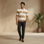 Men's Sky Blue Embroidered Leaf Resort Shirt (2)