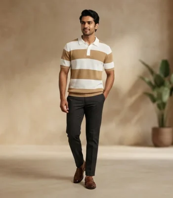 Men's Sky Blue Embroidered Leaf Resort Shirt (2)