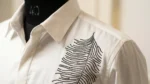 Men’s White Premium Feather Embellished Formal Shirt (2)