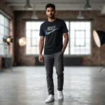 Nike Men’s Black Holographic Swoosh Logo T Shirt (2)