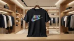 Nike Men’s Black Holographic Swoosh Logo T Shirt (3)