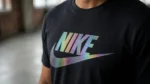Nike Men’s Black Holographic Swoosh Logo T Shirt (5)