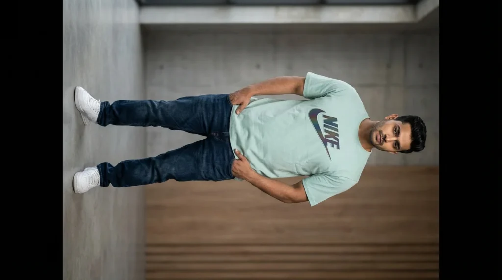 Nike Men’s Mint Green Holographic Swoosh Logo T Shirt (5)