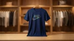 Nike Men’s Navy Blue Iridescent Logo Premium Cotton T Shirt (4)