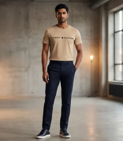 Tommy Hilfiger Men’s Beige Embroidered Logo T Shirt (2)