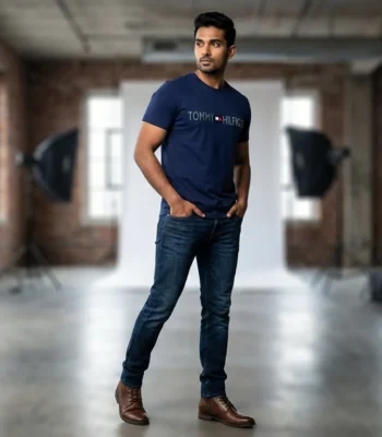 Tommy Hilfiger Men’s Navy Blue Logo Graphic T Shirt (2)